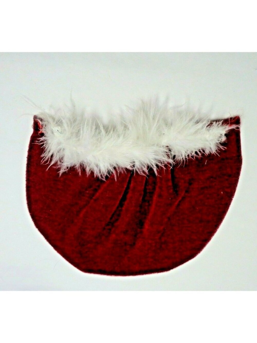 Doll Clothing Red Velvet Cape Feather Boa Collar Christmas Holiday Santa